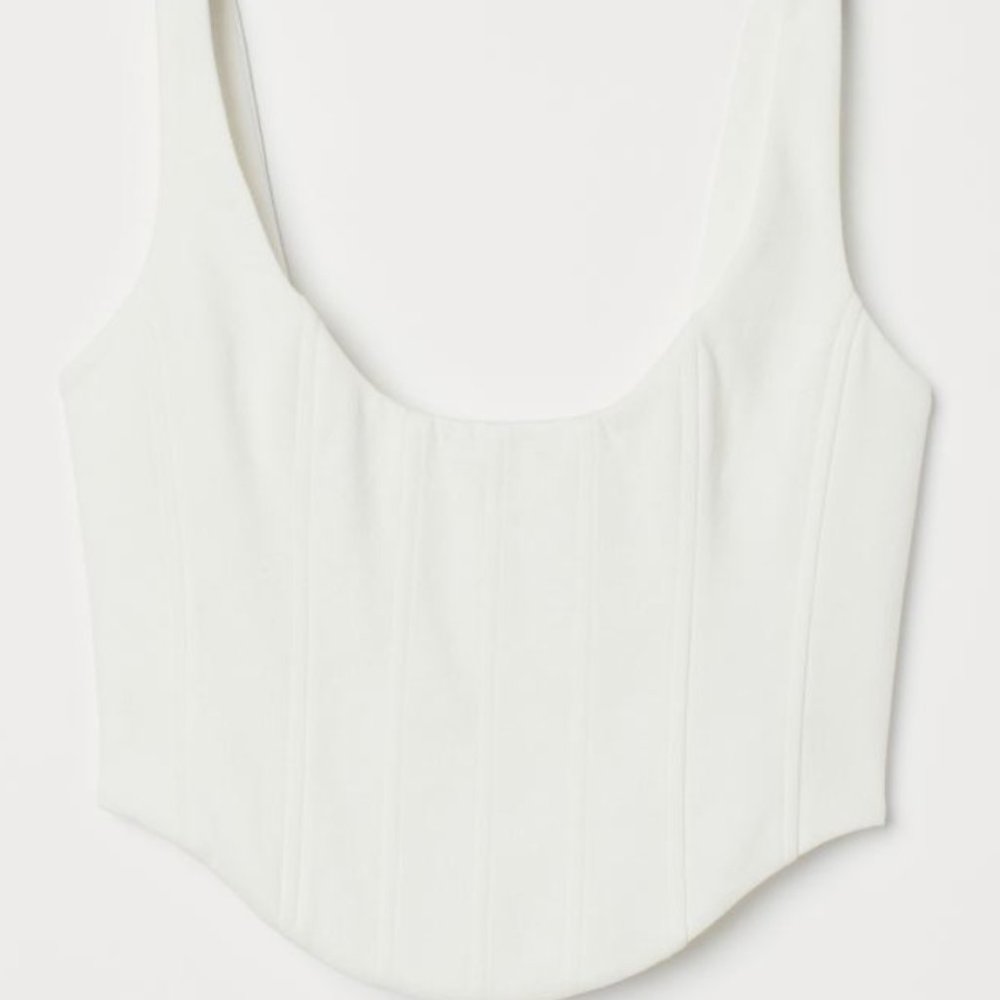 NWT H&M x Brock Collection Cotton Corset-style Top